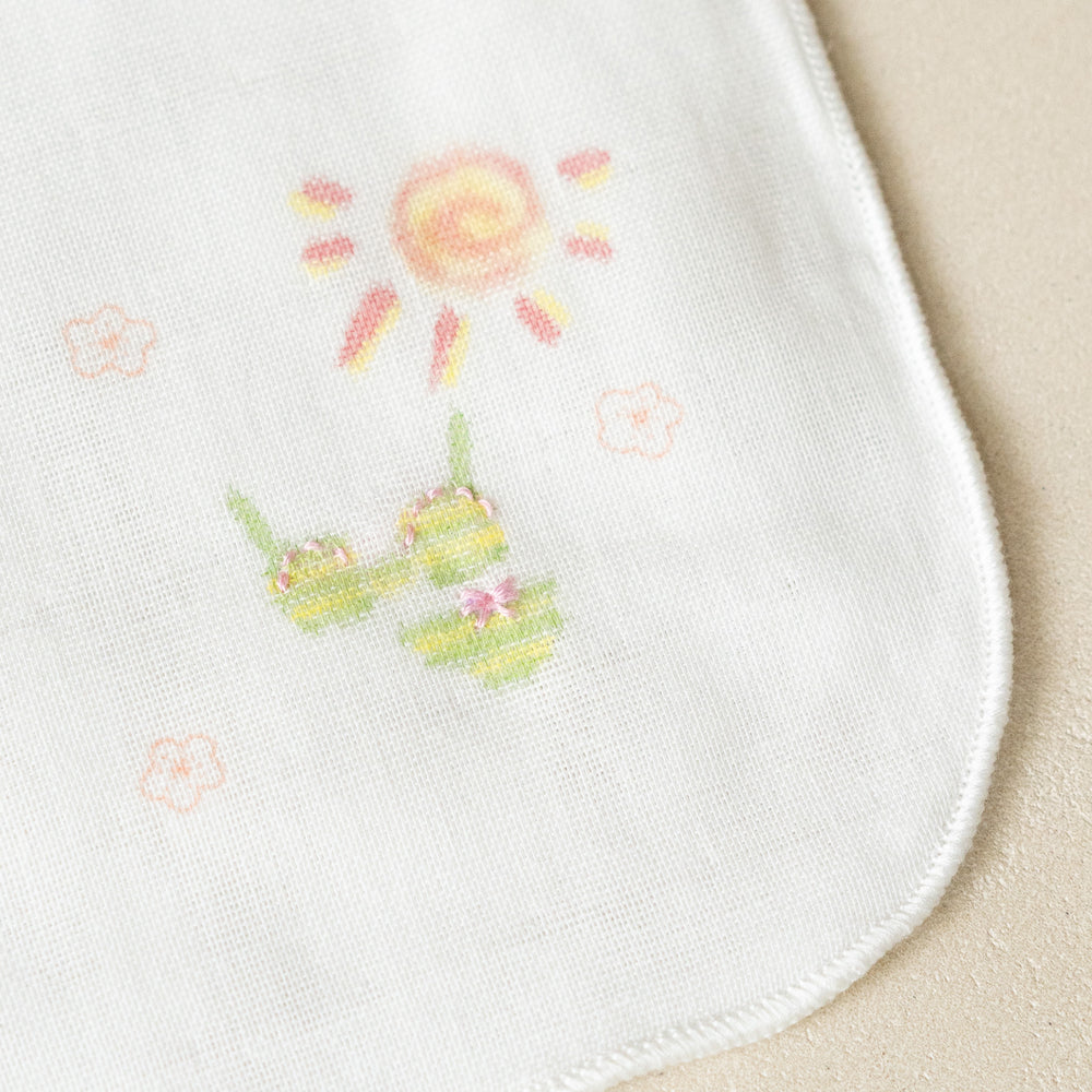 Gauze handkerchief hand-painted rabbit swing 