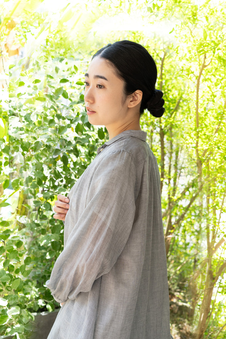 long blouse linen khaki 