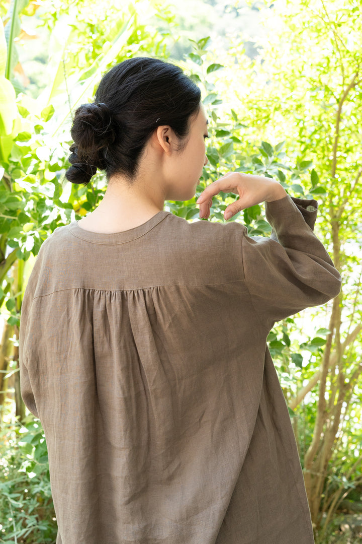 Tunic pintuck hemp off 