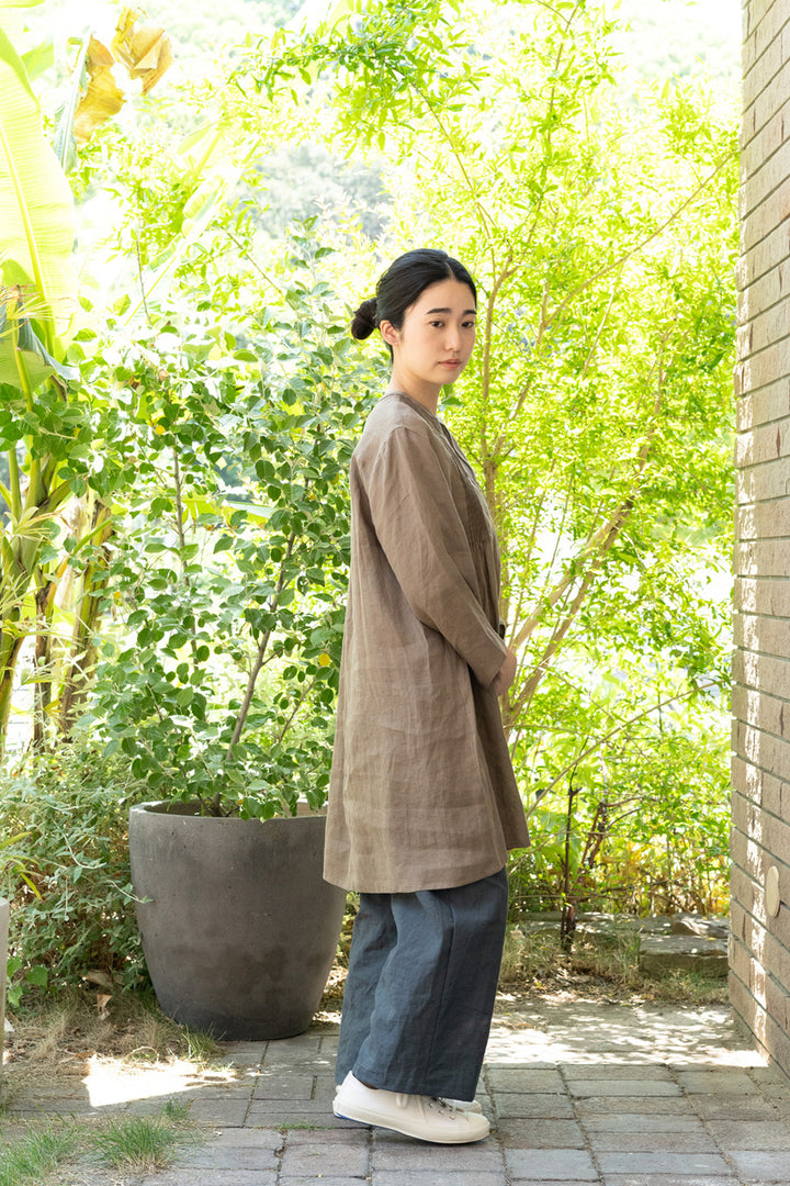 Tunic pintuck hemp off 