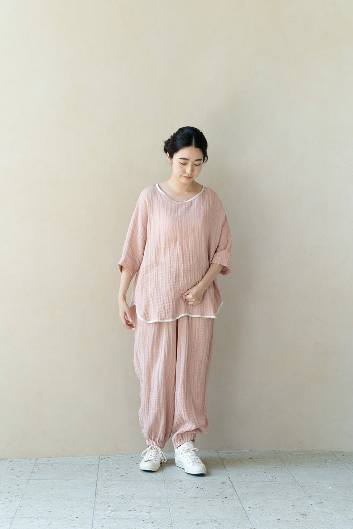 ドルマン袖Tシャツ<br>平綾織