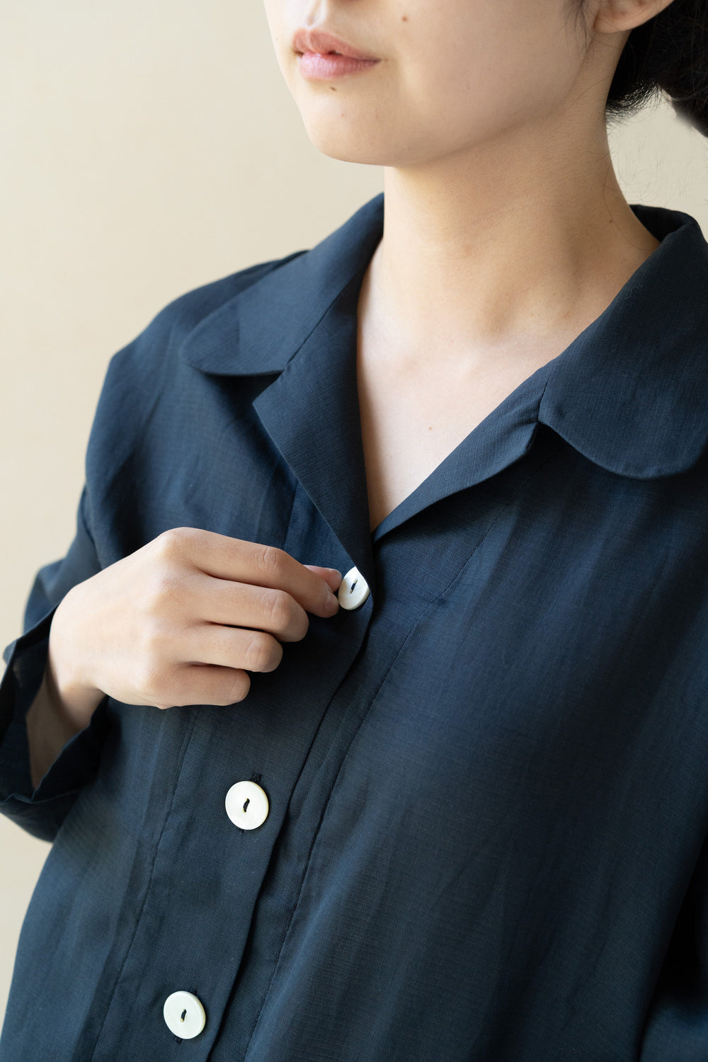 Gauze pajamas ladies navy