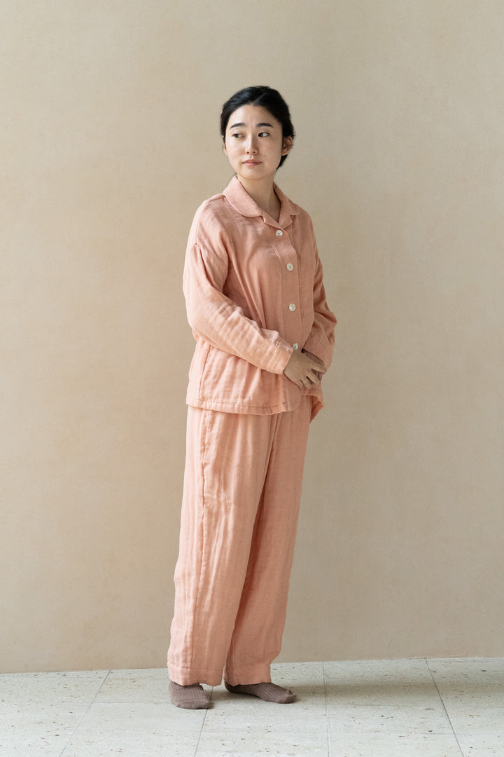 Warm gauze pajamas ladies lemon stripe 