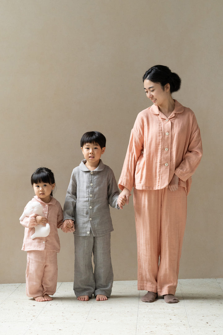 Warm gauze pajamas ladies lemon stripe 