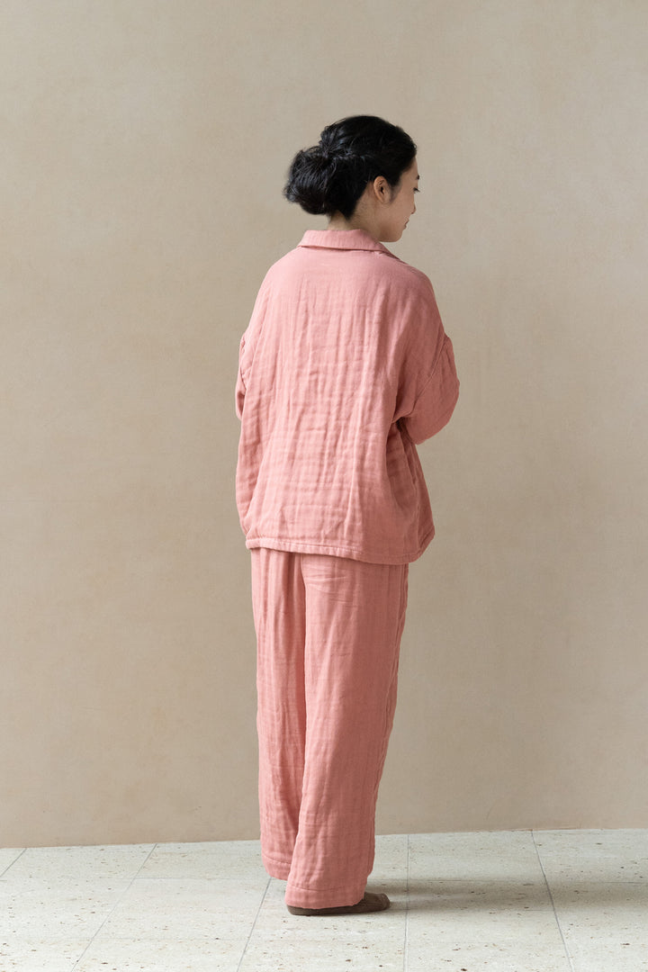 あたたかいガーゼパジャマ<br>レディス<br>シャーベットピンク