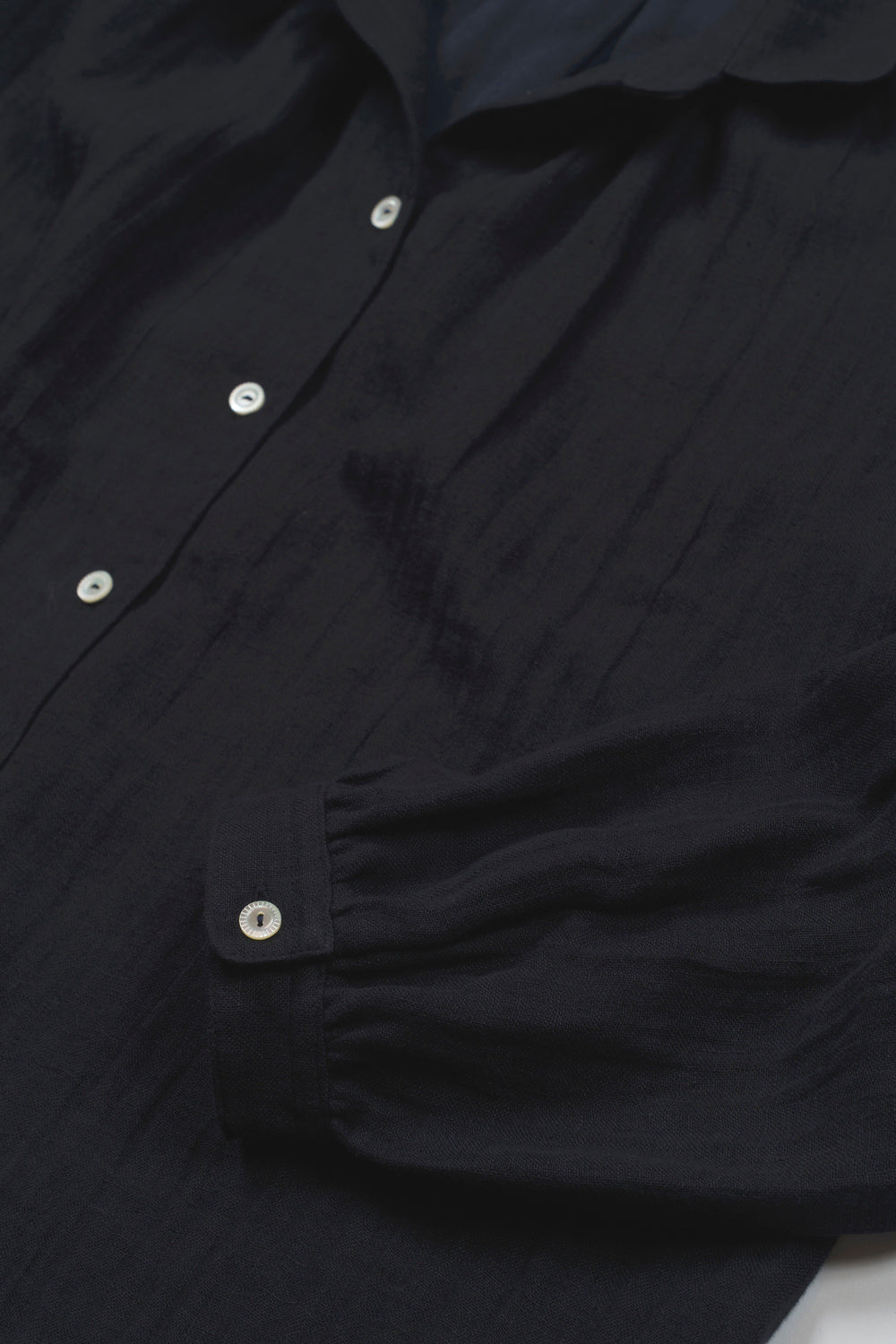 blouse cotton linen<br> AB8320B740<br> dark blue 