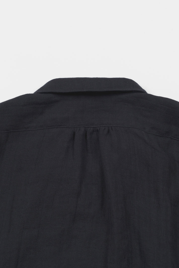 blouse cotton linen<br> AB8320B740<br> dark blue 