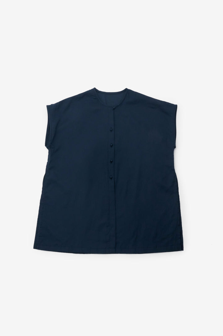 slit blouse navy