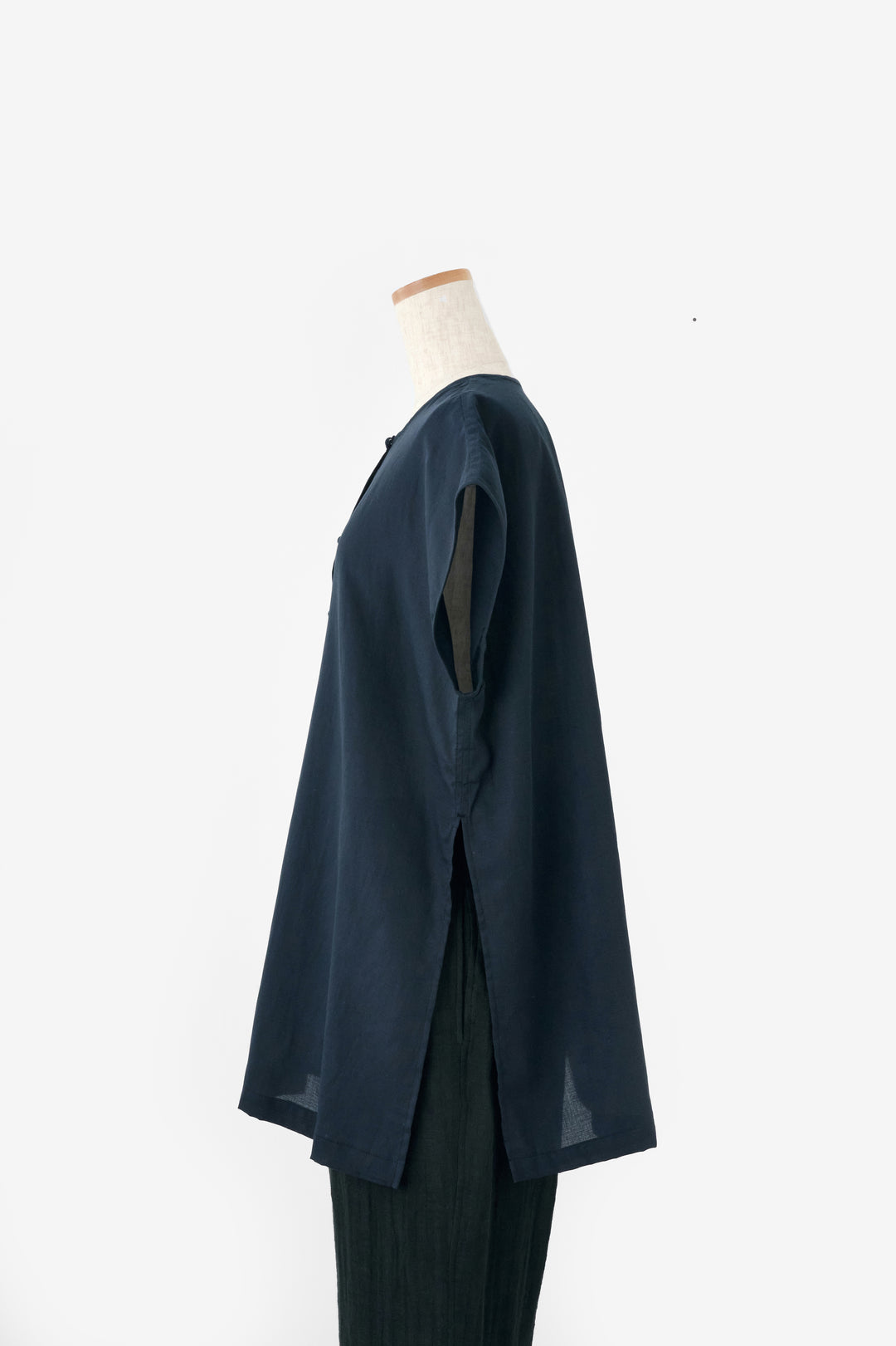 slit blouse navy
