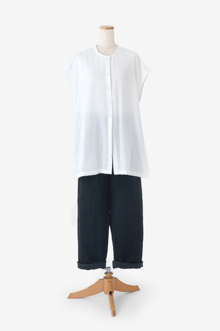 slit blouse navy