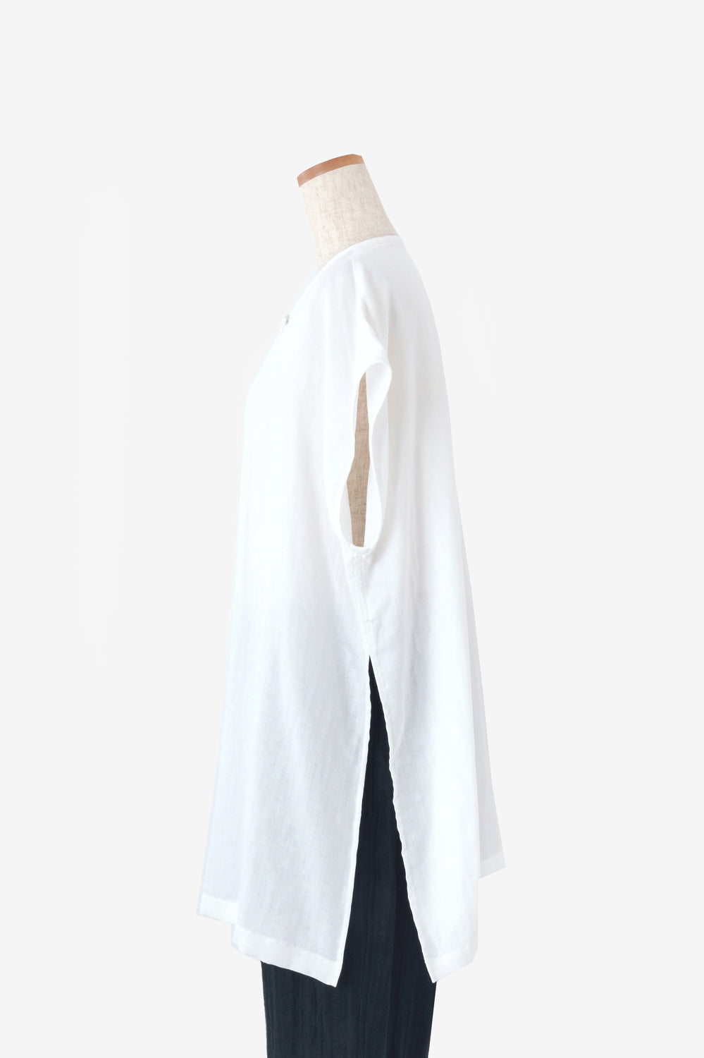 slit blouse navy