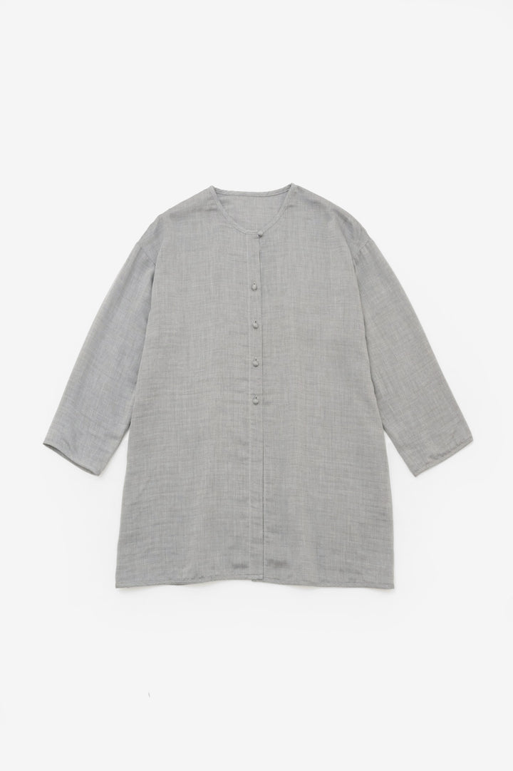 slit blouse charcoal gray