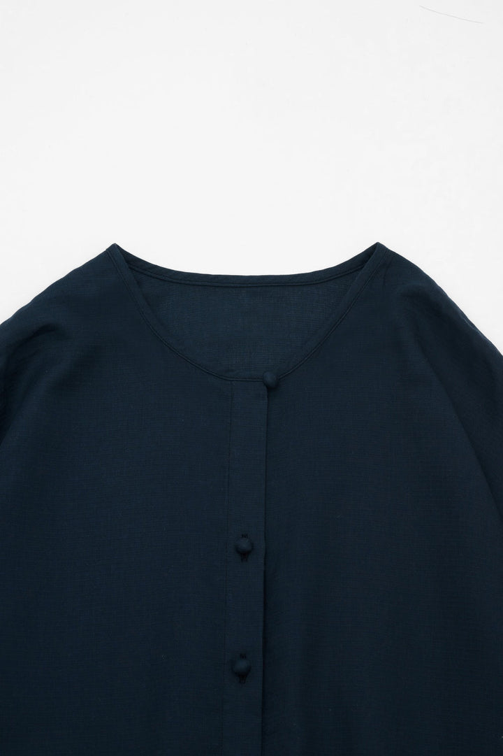 slit blouse navy