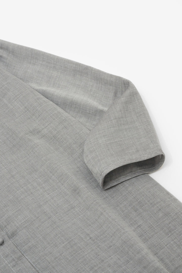 slit blouse charcoal gray