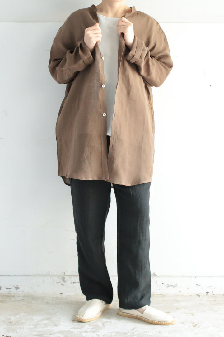 tapered pants cotton linen<br> AS5120B740<br> dark blue 