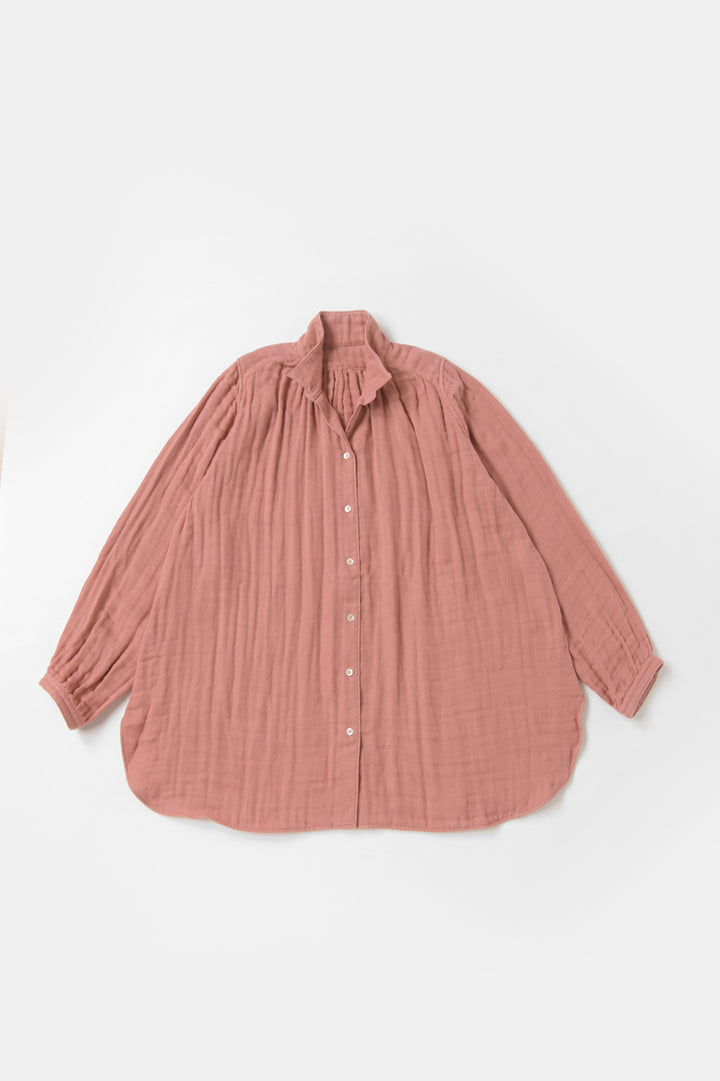 あたたかいシャツ<br>綿ワッシャー　ピンク