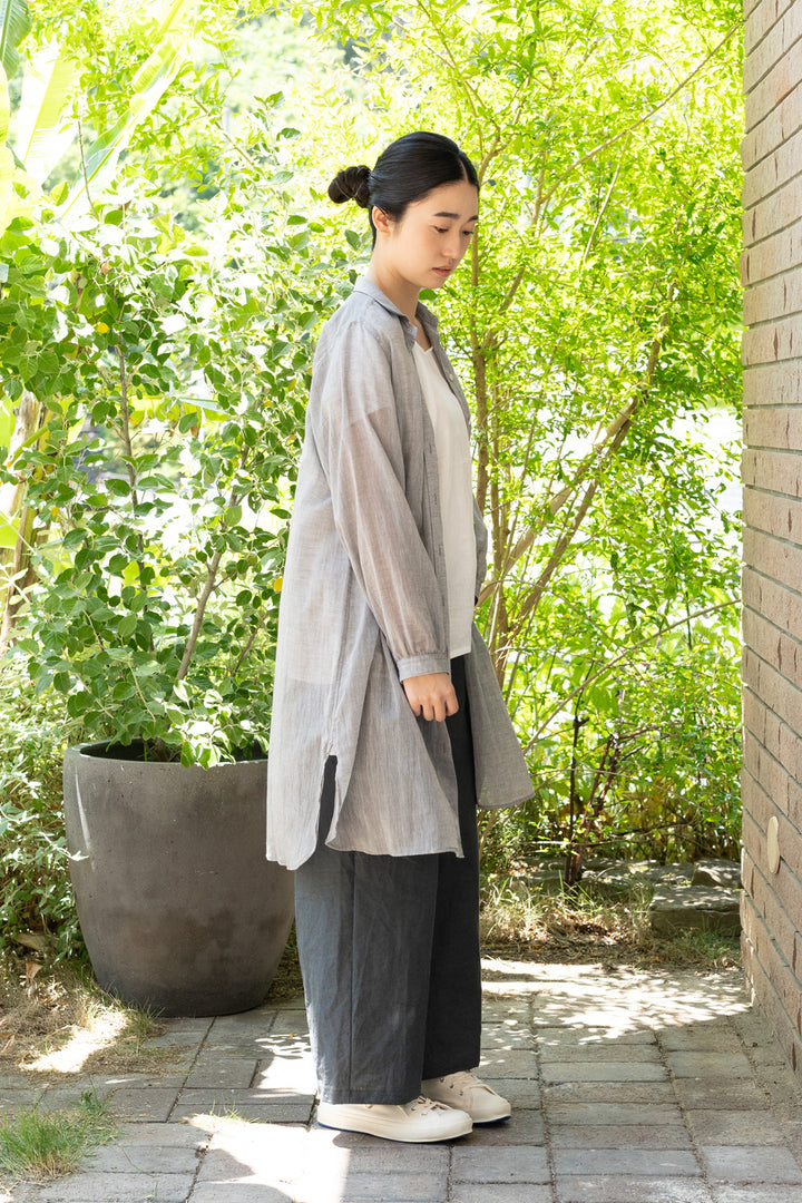 long blouse linen khaki 