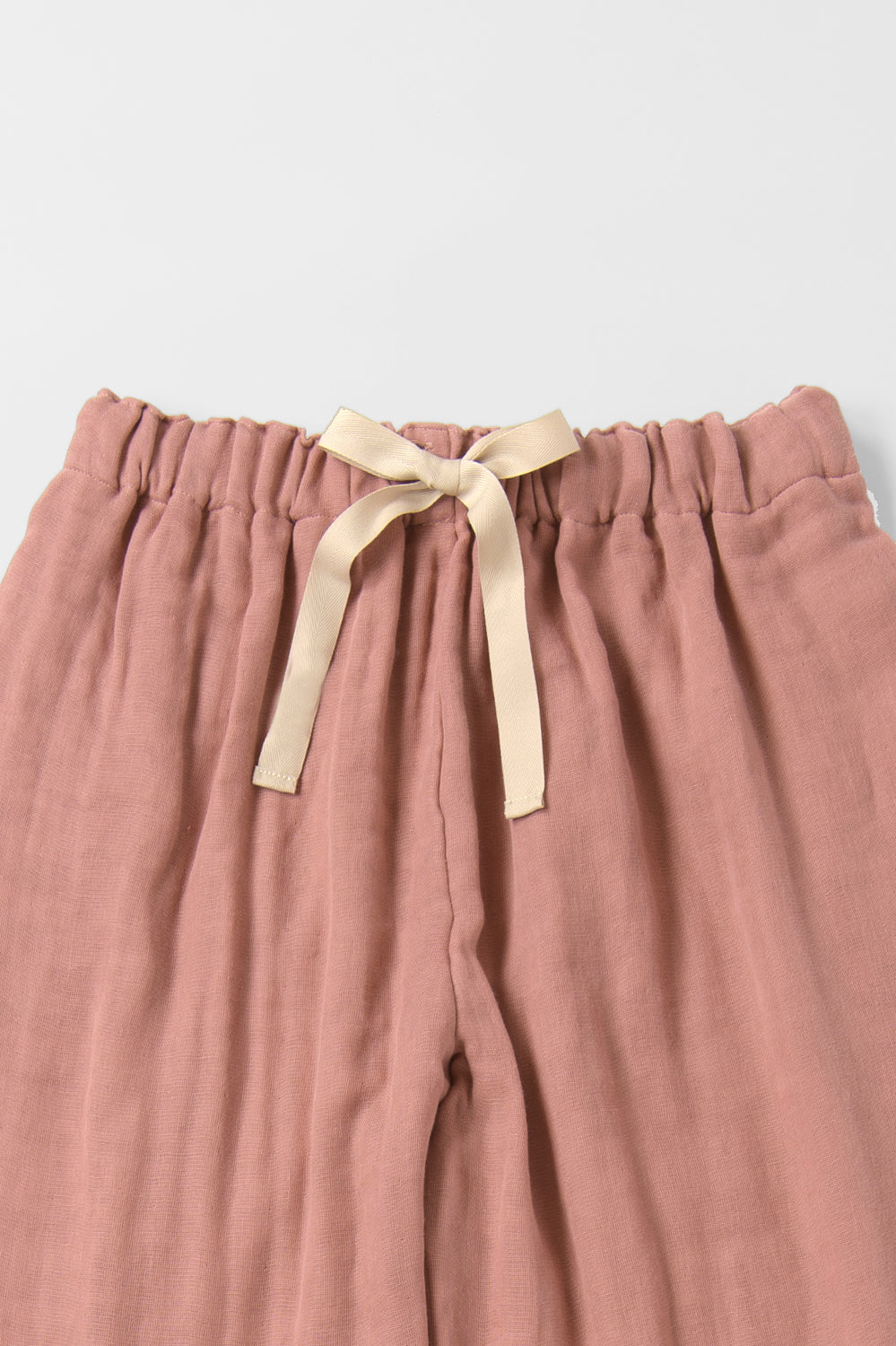 あたたかいハイウエストパンツ<br>綿ワッシャー　ピンク