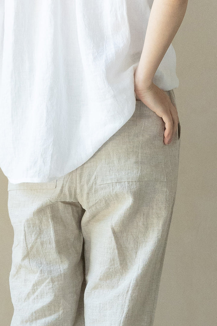 ストレートパンツ<br>コットンラミー