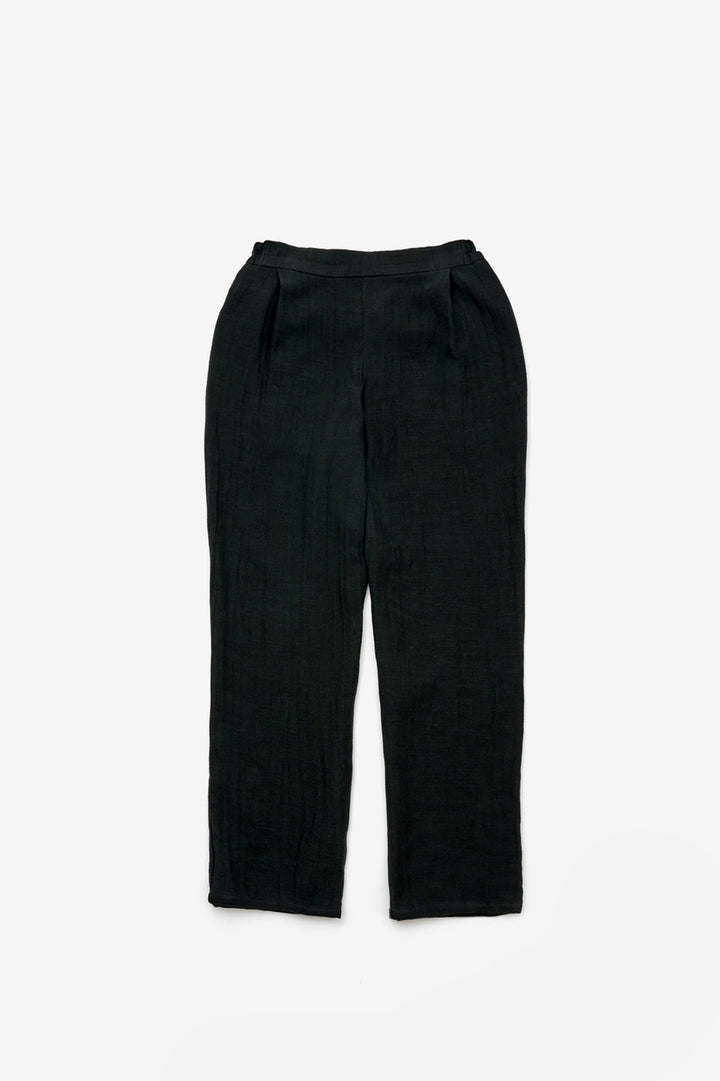 tapered pants cotton linen<br> AS5120B740<br> dark blue 