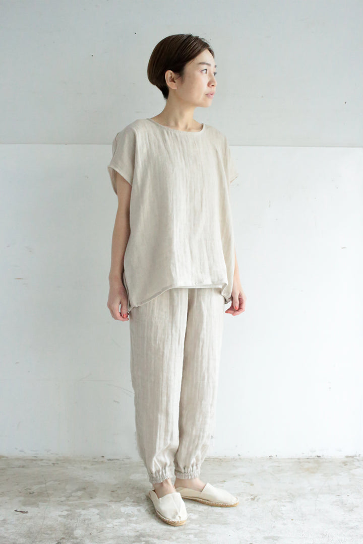cropped pants safiran linen<br> AS0120Y716<br> khaki 