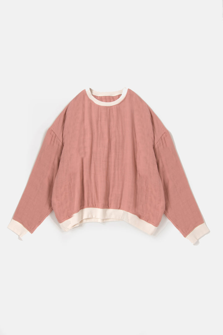 あたたかいトレーナー<br>綿ワッシャー<br>ピンク