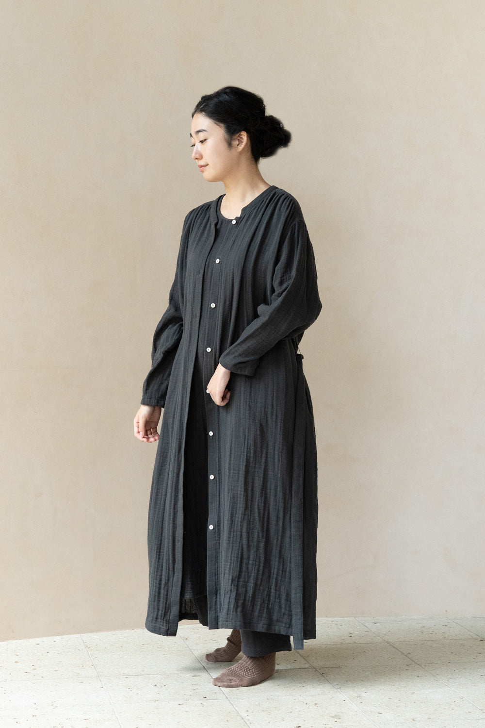 ワンピース<br>平綾織　ダークグレー