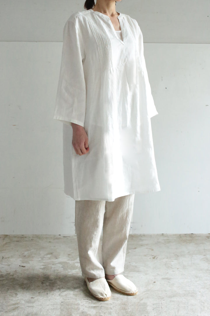 Tunic pintuck hemp off 