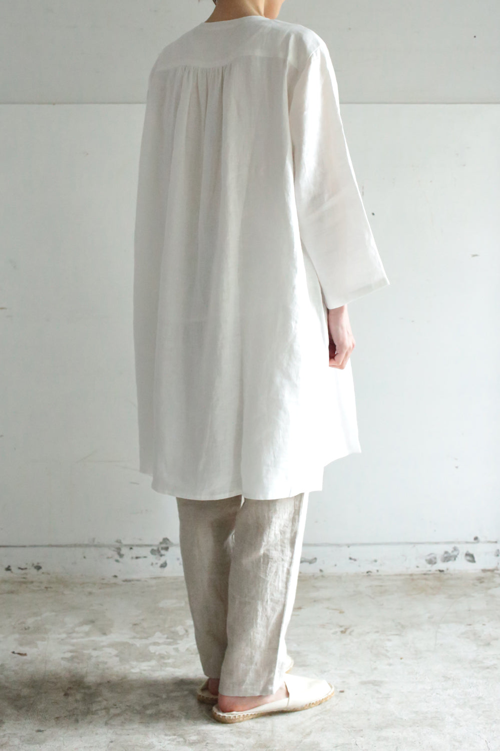 Tunic pintuck hemp off 