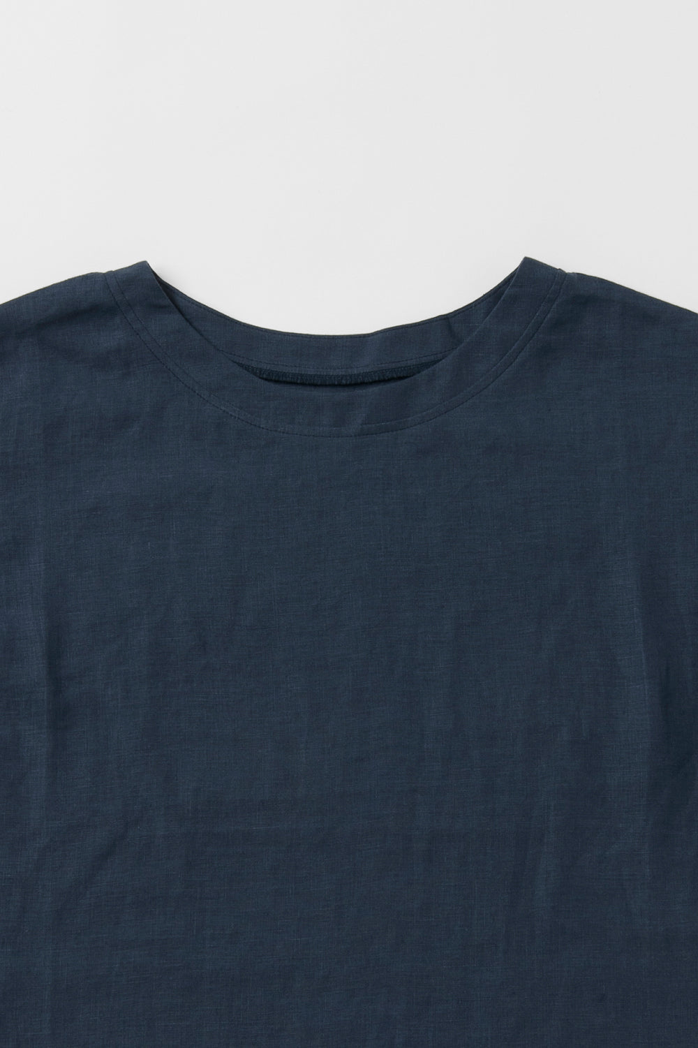 French sleeve shirt cotton linen dark blue 