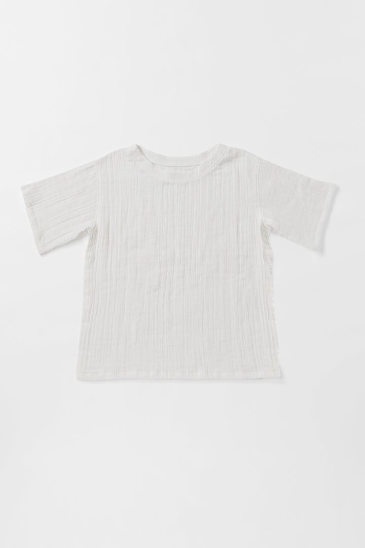 オーバーサイズTシャツ<br>平綾織　オフ