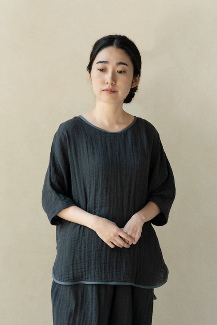 ドルマン袖Tシャツ<br>平綾織