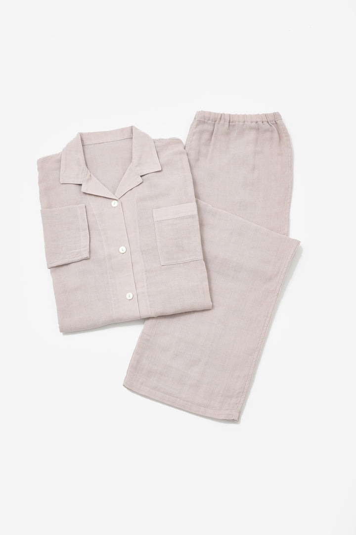 Warm gauze pajamas ladies<br>neutral pink