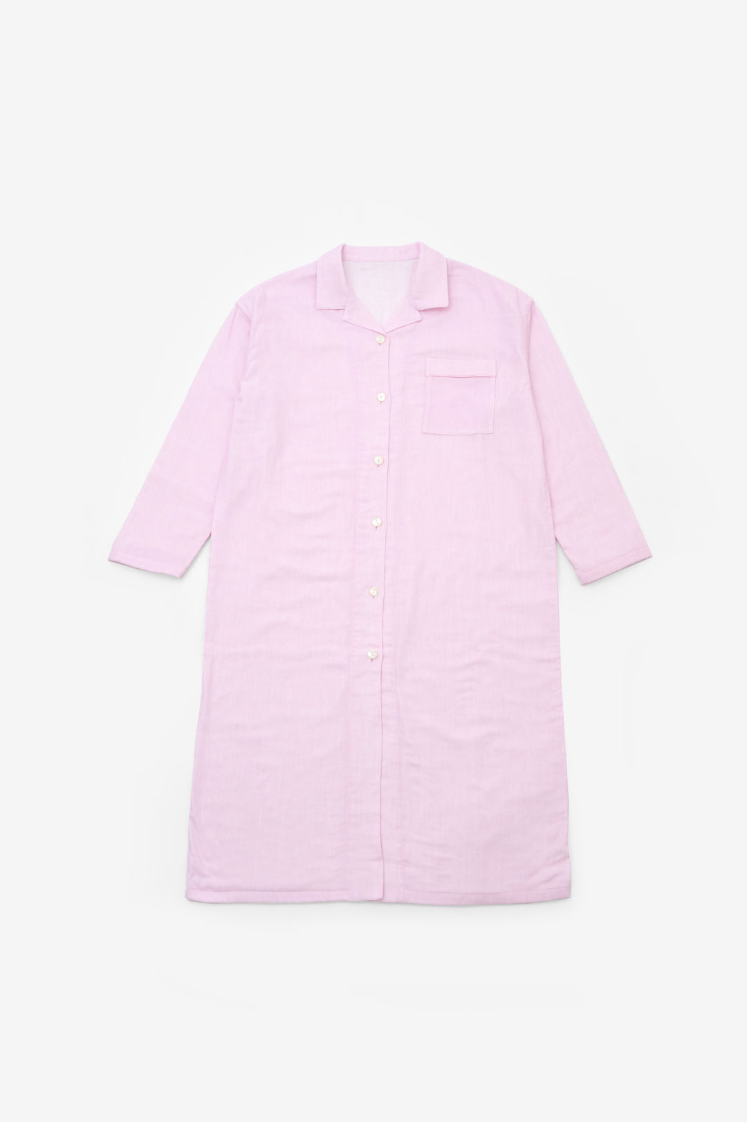 あたたかいガーゼロングパジャマ<br>レディス<br>ピンクストライプ