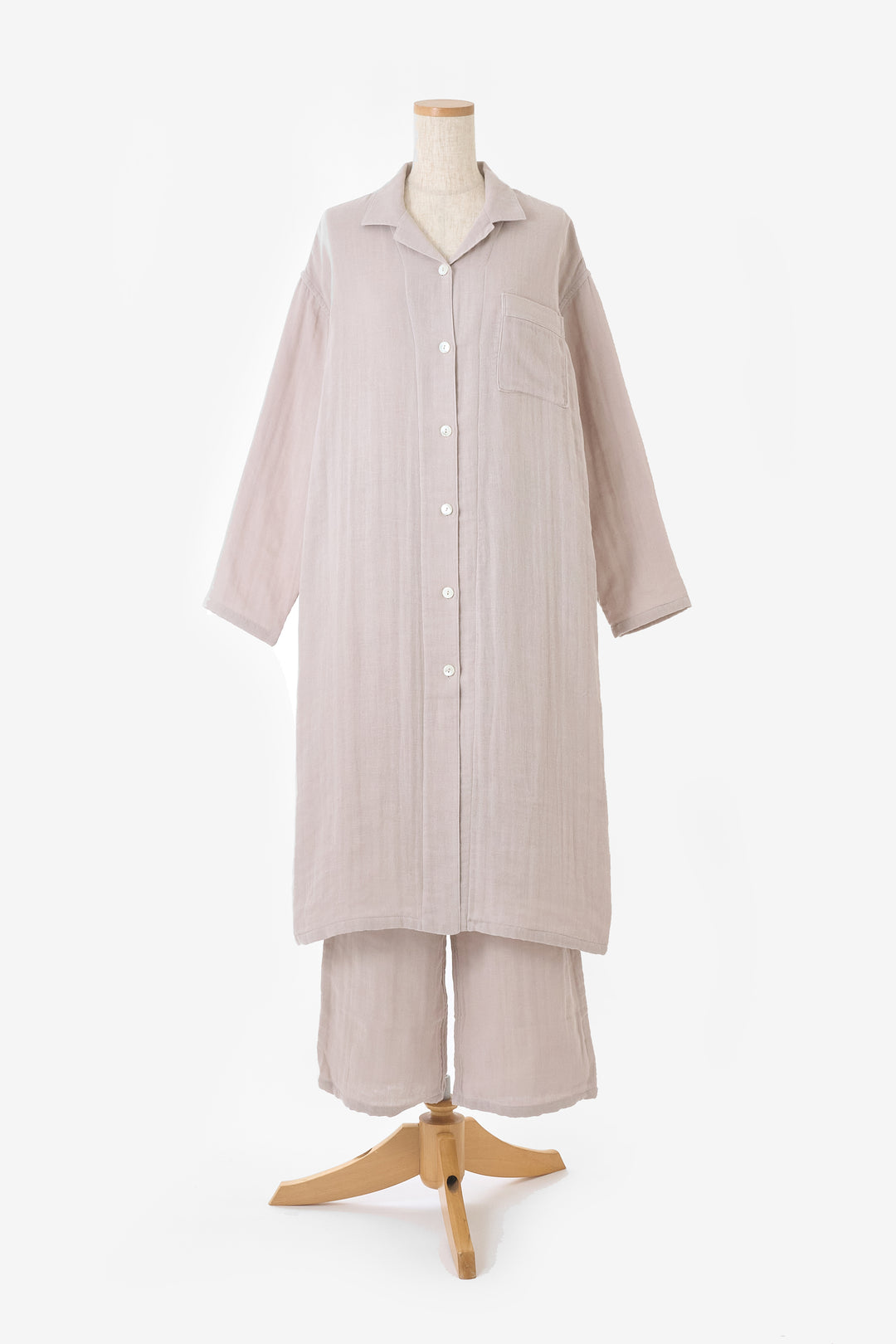 Warm gauze pajamas ladies<br>neutral pink