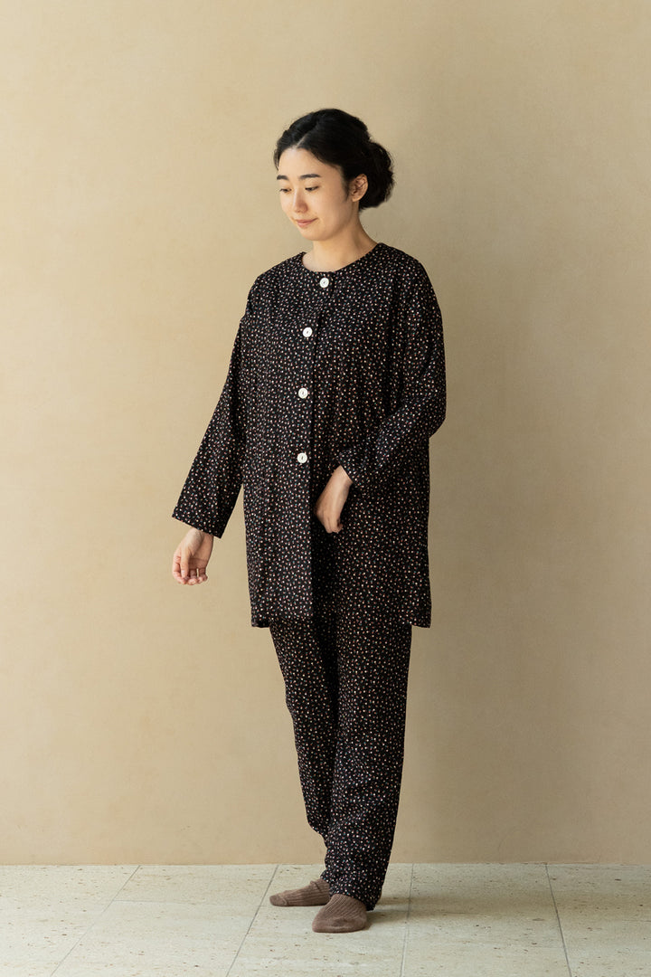 Gauze pajamas ladies pink dots