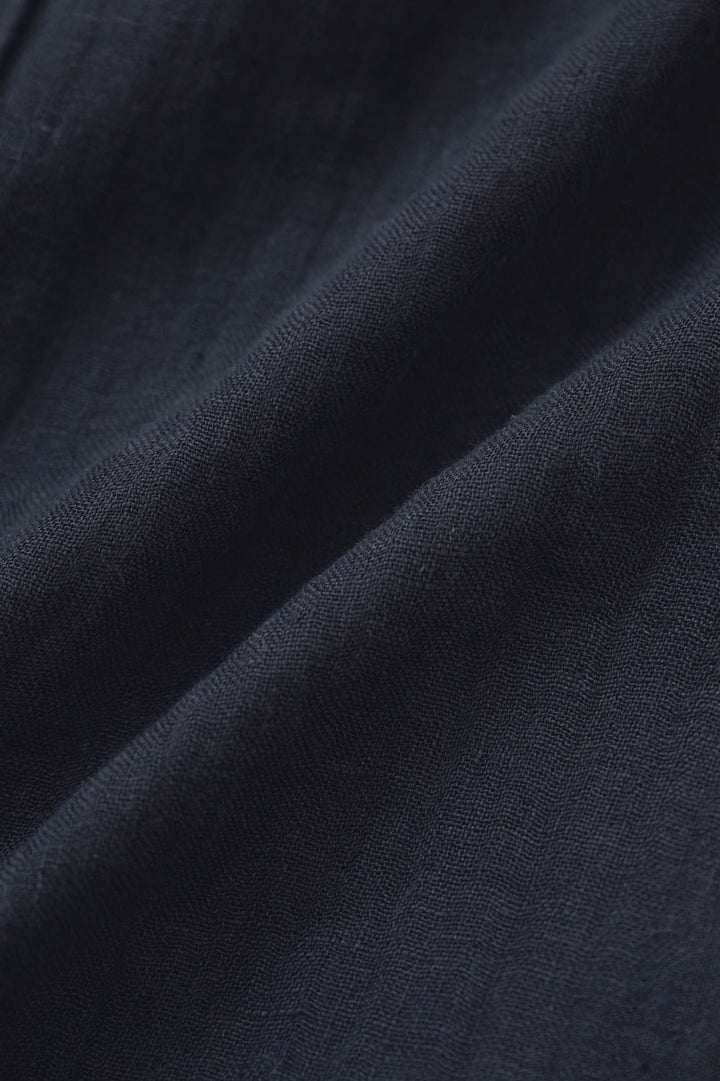 blouse cotton linen<br> AB8320B740<br> dark blue 