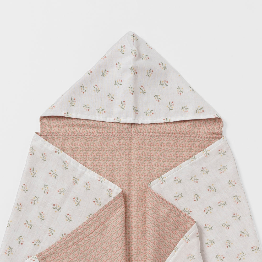 Hooded towel blanket Heart cherry