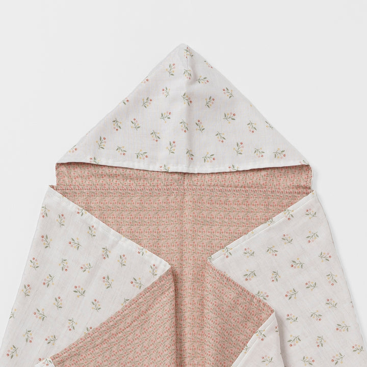 Hooded towel blanket Heart cherry
