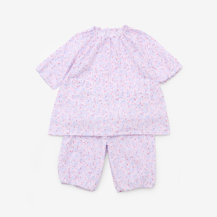 夏ガーゼスモックパジャマ<br>flower<br>80-150㎝