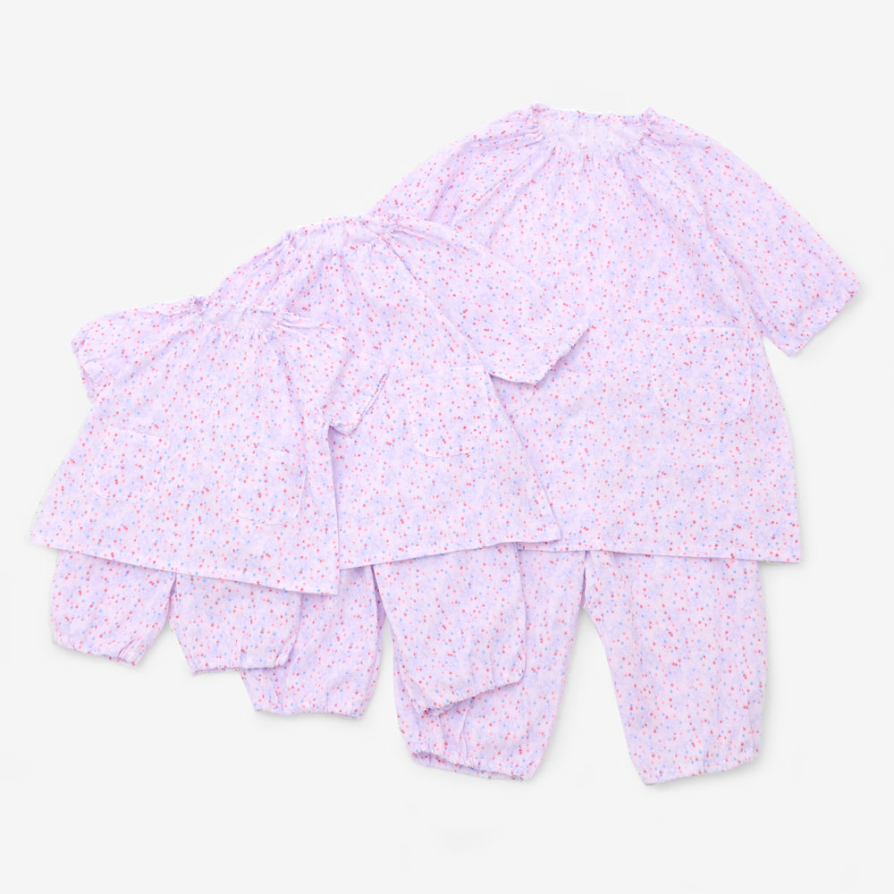 夏ガーゼスモックパジャマ<br>flower<br>80-150㎝