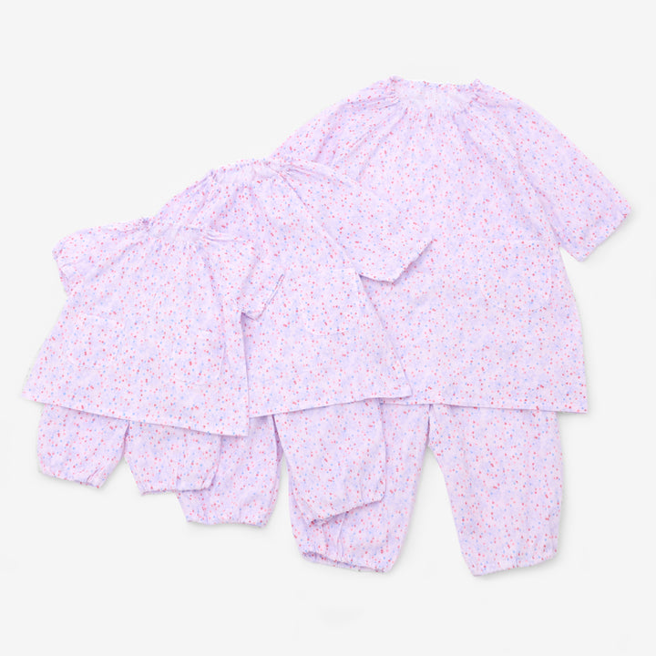 夏ガーゼスモックパジャマ<br>flower<br>80-150㎝