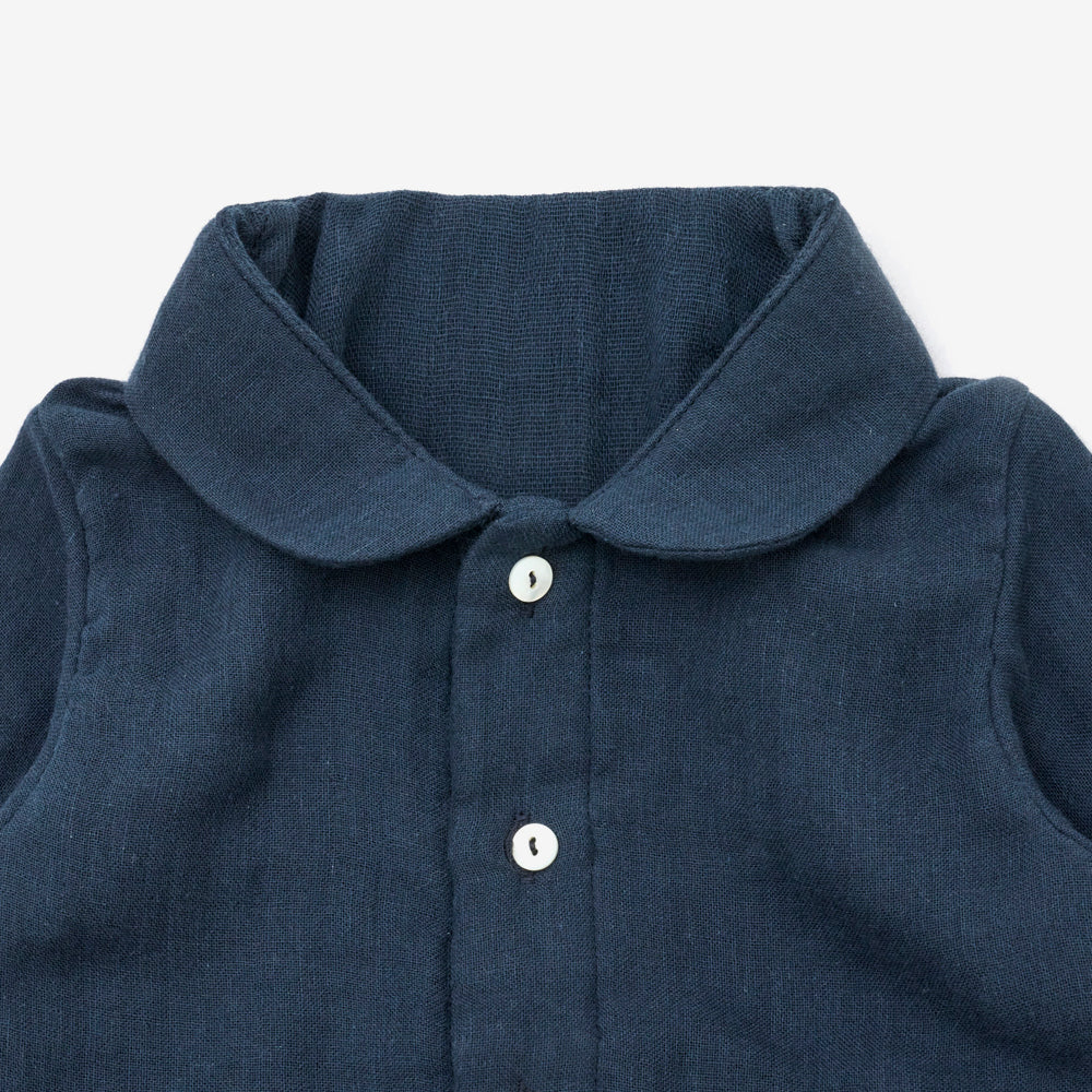 あたたかいガーゼパジャマ<BR>ネイビー<br>80-100cm