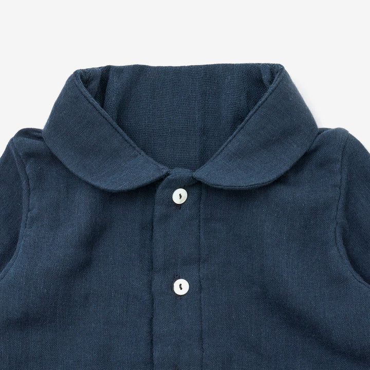 あたたかいガーゼパジャマ<BR>ネイビー<br>80-100cm