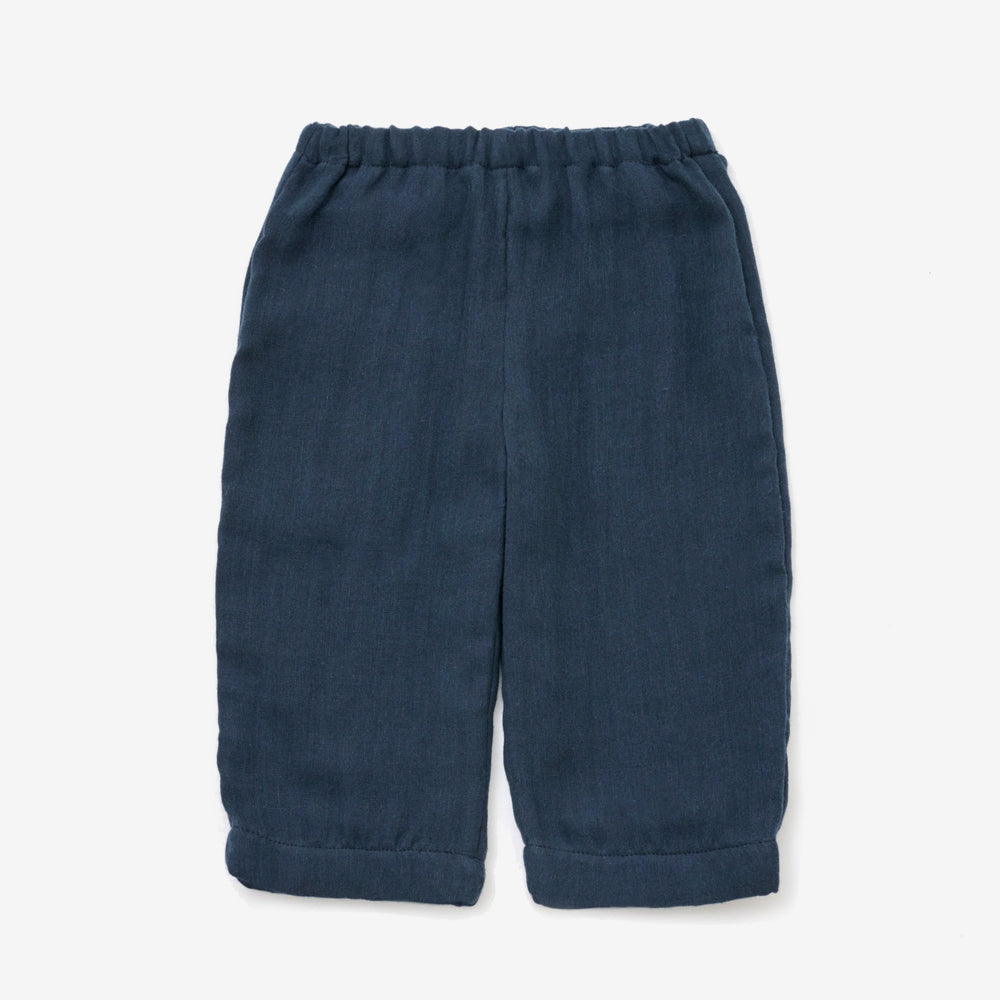 あたたかいガーゼパジャマ<BR>ネイビー<br>80-100cm