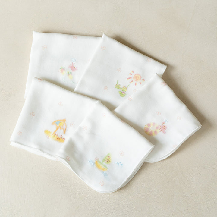 Gauze handkerchief hand-painted rabbit swing 