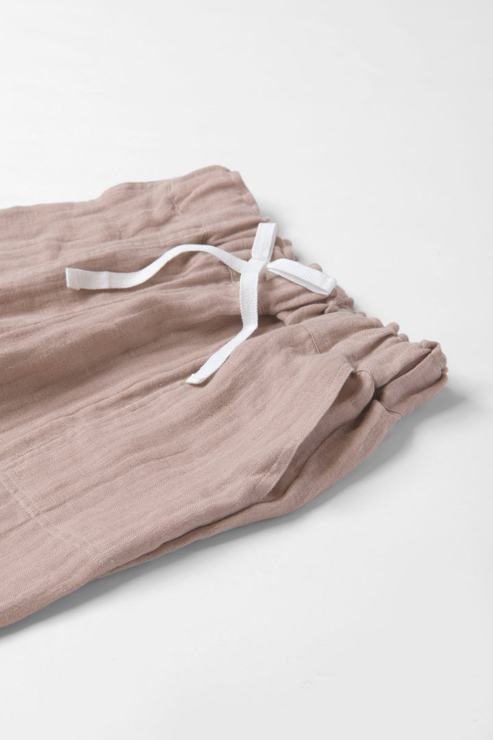 ジョガーパンツ<br>ワッフルヘリンボン　ピンク