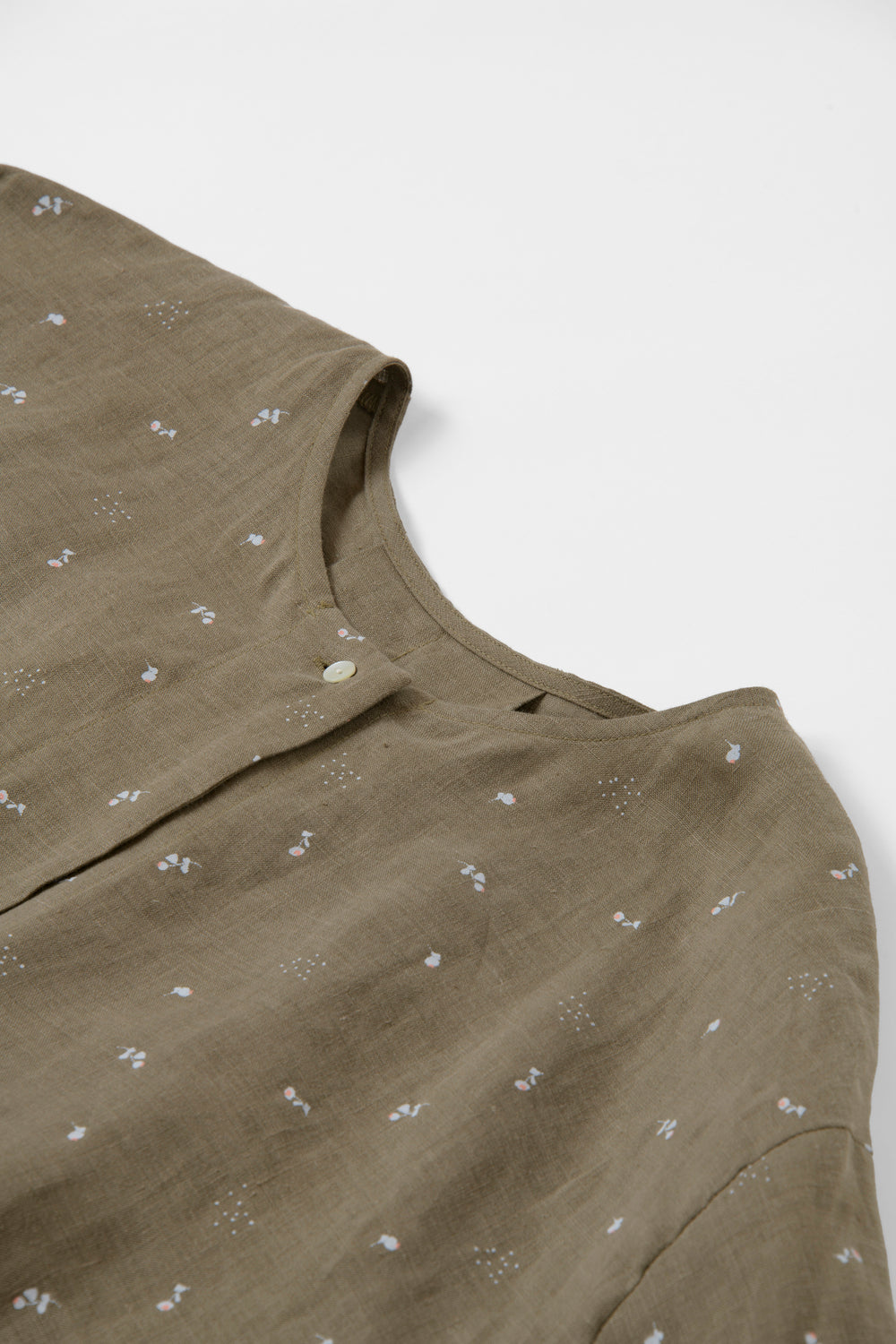 French sleeve shirt cotton linen dark blue 