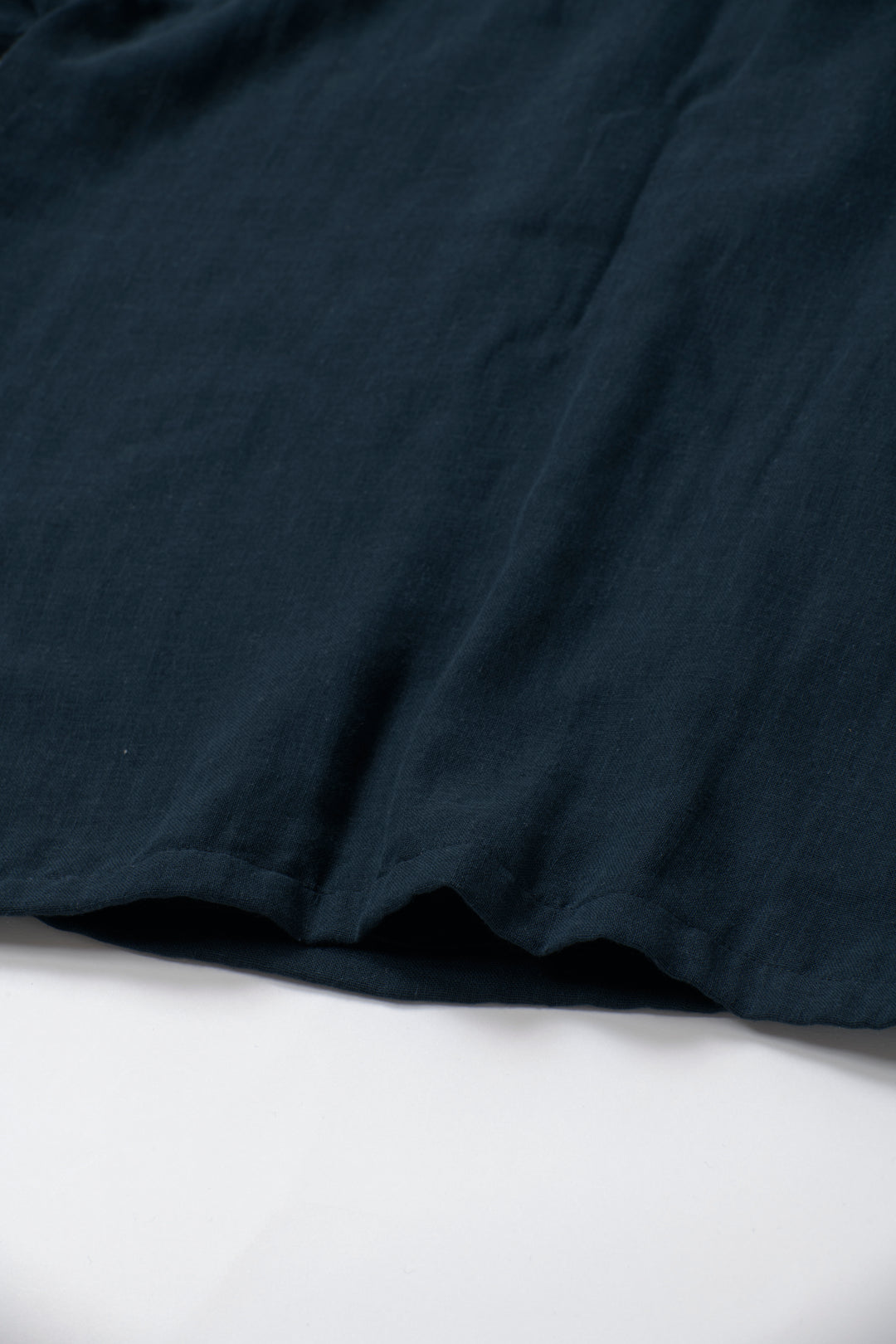 French sleeve shirt cotton linen dark blue 