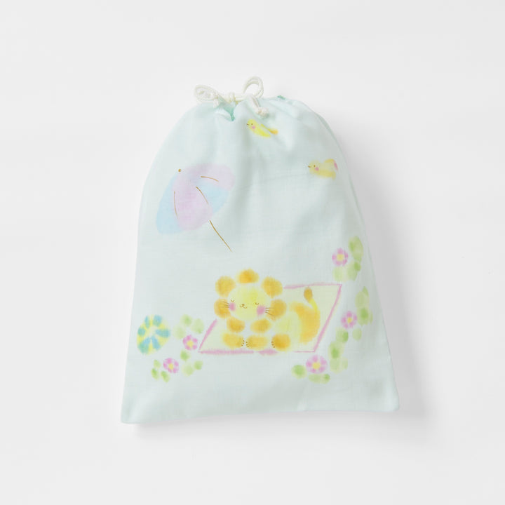 bag hand-painted &amp; embroidered lion 